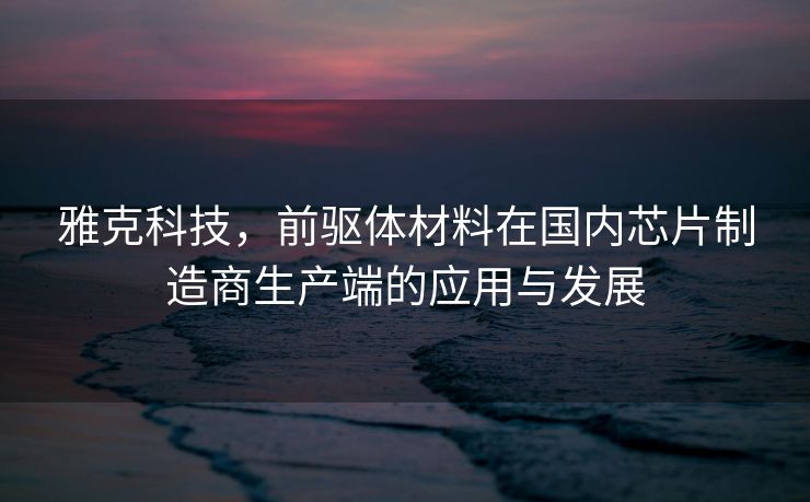 雅克科技，前驱体材料在国内芯片制造商生产端的应用与发展