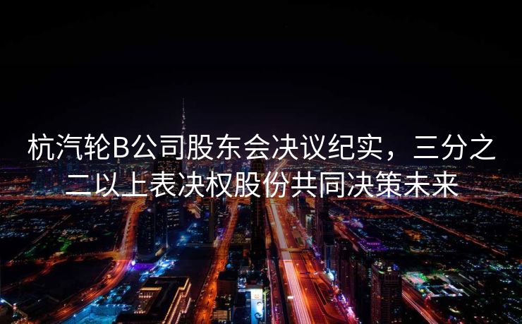 杭汽轮B公司股东会决议纪实，三分之二以上表决权股份共同决策未来