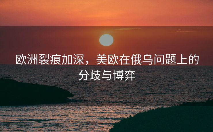 欧洲裂痕加深，美欧在俄乌问题上的分歧与博弈