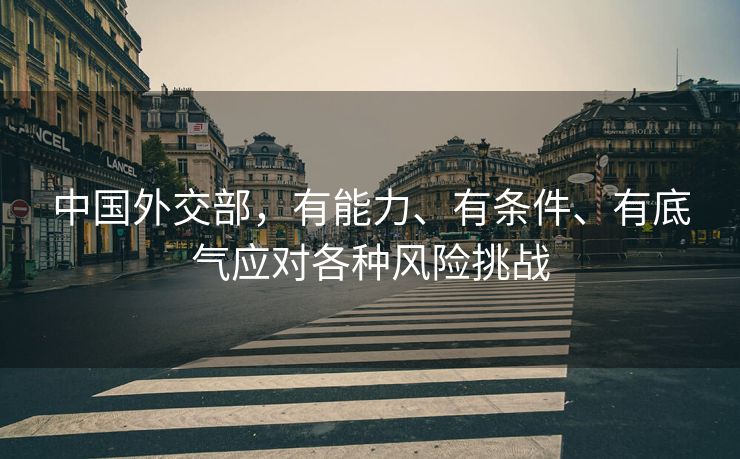 中国外交部，有能力、有条件、有底气应对各种风险挑战