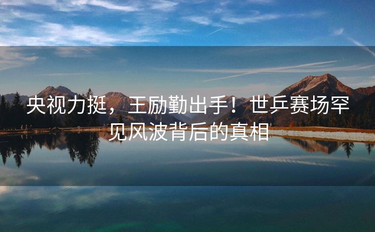 央视力挺，王励勤出手！世乒赛场罕见风波背后的真相