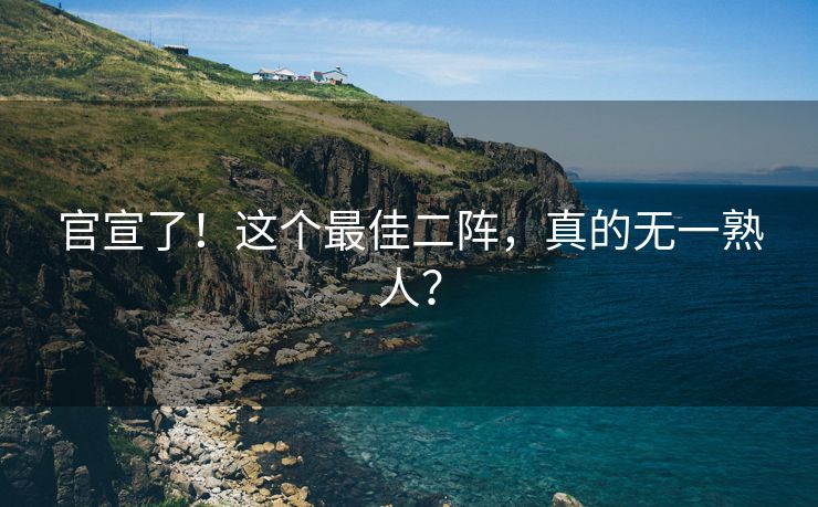 官宣了！这个最佳二阵，真的无一熟人？