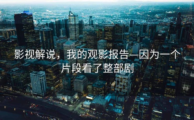 影视解说，我的观影报告—因为一个片段看了整部剧