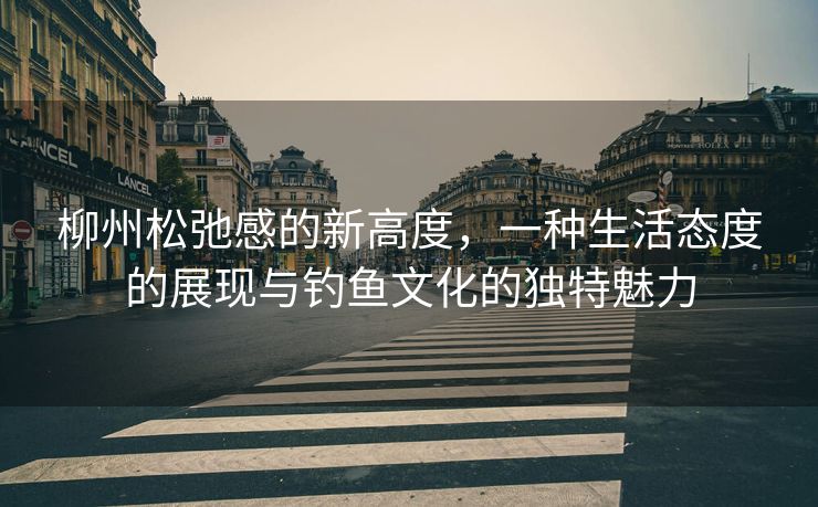 柳州松弛感的新高度，一种生活态度的展现与钓鱼文化的独特魅力