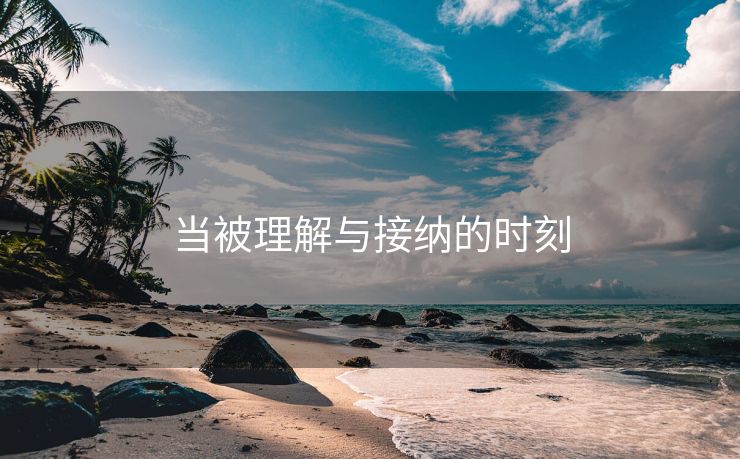 当被理解与接纳的时刻