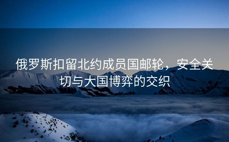 俄罗斯扣留北约成员国邮轮，安全关切与大国博弈的交织