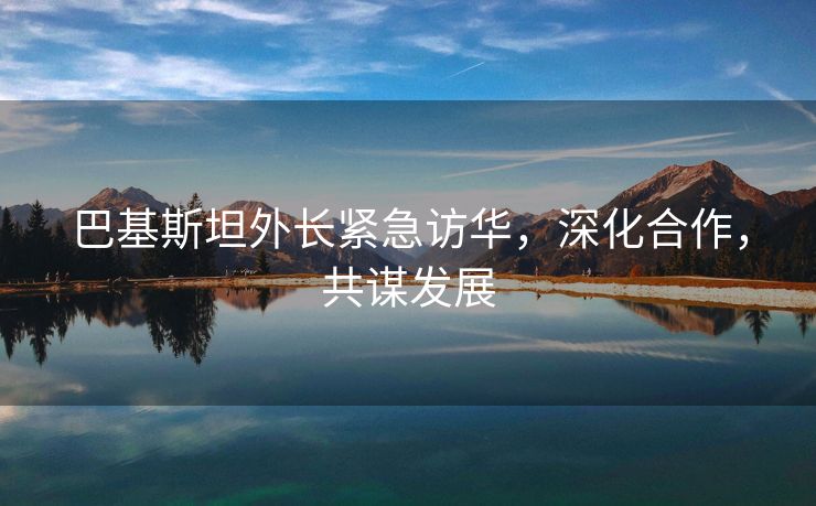 巴基斯坦外长紧急访华，深化合作，共谋发展