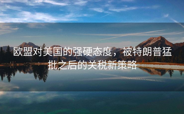 欧盟对美国的强硬态度，被特朗普猛批之后的关税新策略