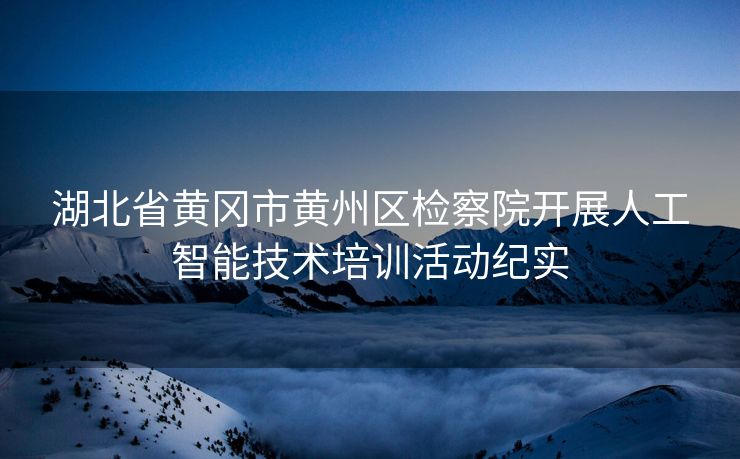 湖北省黄冈市黄州区检察院开展人工智能技术培训活动纪实
