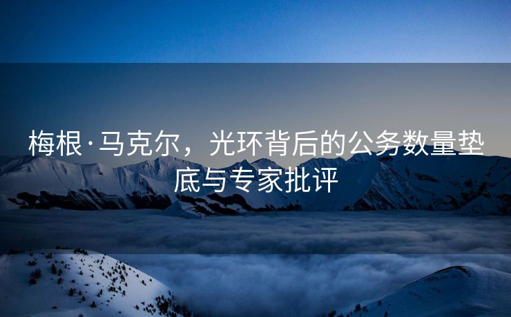 梅根·马克尔，光环背后的公务数量垫底与专家批评