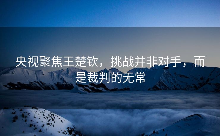 央视聚焦王楚钦，挑战并非对手，而是裁判的无常