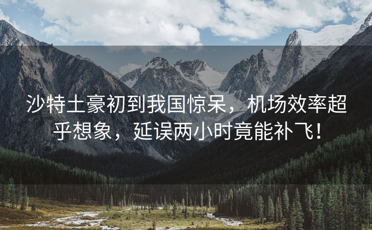 沙特土豪初到我国惊呆，机场效率超乎想象，延误两小时竟能补飞！