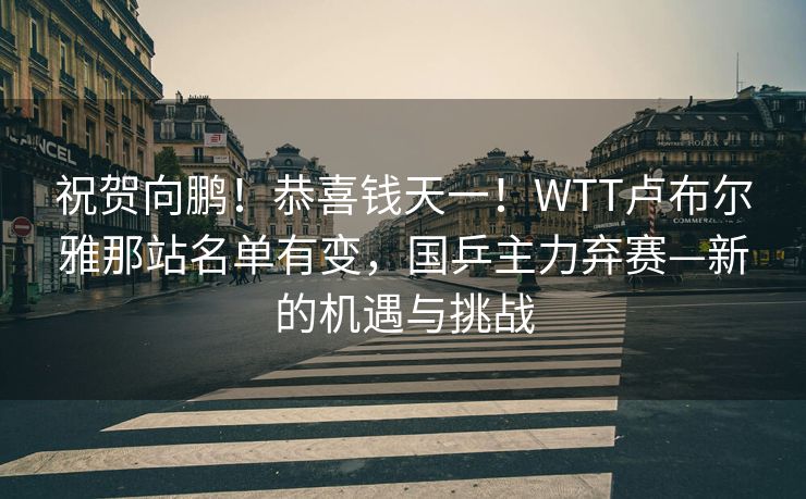 祝贺向鹏！恭喜钱天一！WTT卢布尔雅那站名单有变，国乒主力弃赛—新的机遇与挑战