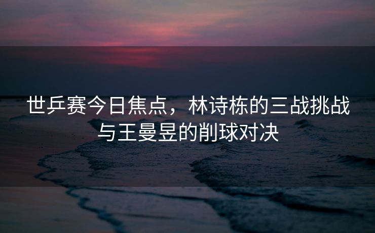 世乒赛今日焦点，林诗栋的三战挑战与王曼昱的削球对决