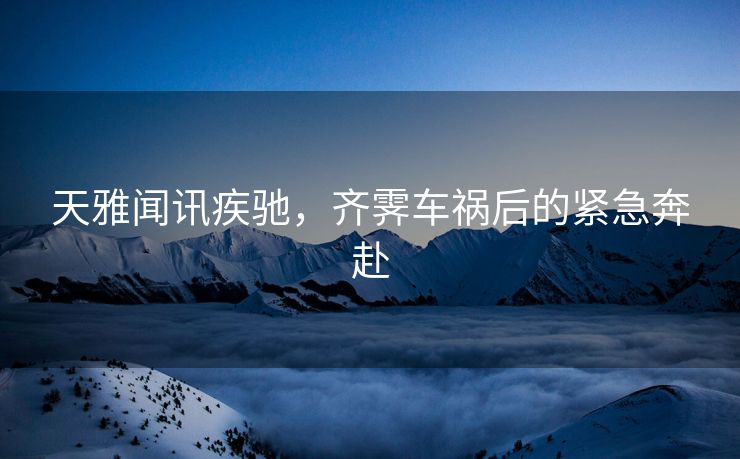 天雅闻讯疾驰，齐霁车祸后的紧急奔赴