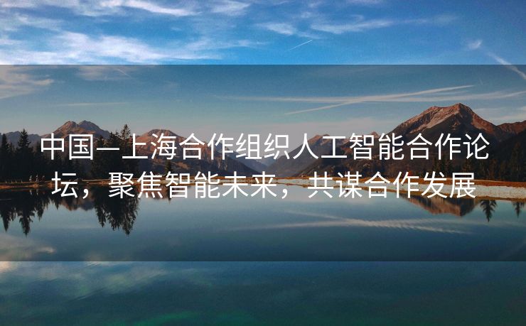 中国—上海合作组织人工智能合作论坛，聚焦智能未来，共谋合作发展