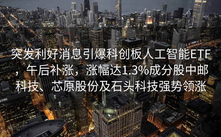 突发利好消息引爆科创板人工智能ETF，午后补涨，涨幅达1.3%成分股中邮科技、芯原股份及石头科技强势领涨