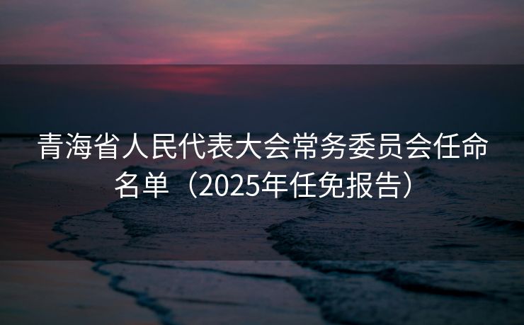 青海省人民代表大会常务委员会任命名单（2025年任免报告）