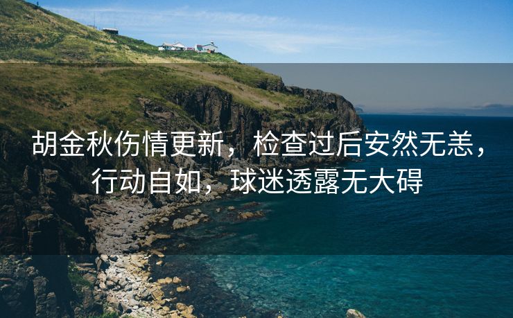 胡金秋伤情更新，检查过后安然无恙，行动自如，球迷透露无大碍