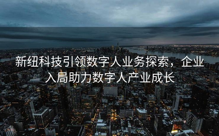 新纽科技引领数字人业务探索，企业入局助力数字人产业成长