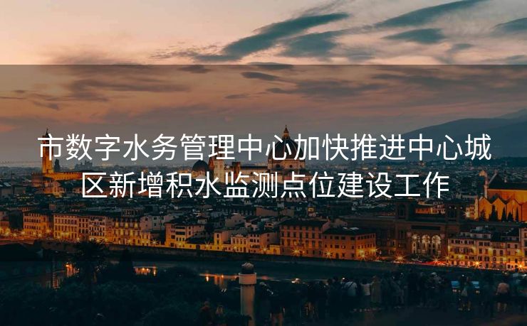 市数字水务管理中心加快推进中心城区新增积水监测点位建设工作