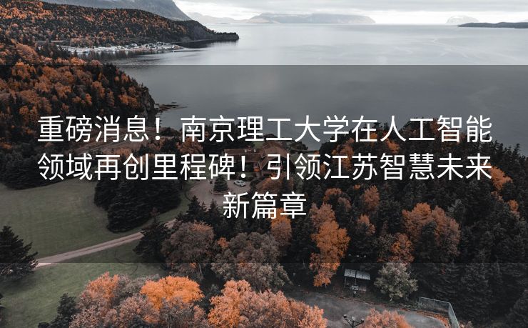 重磅消息！南京理工大学在人工智能领域再创里程碑！引领江苏智慧未来新篇章