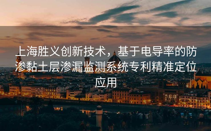 上海胜义创新技术，基于电导率的防渗黏土层渗漏监测系统专利精准定位应用