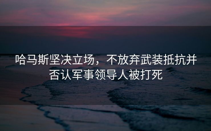 哈马斯坚决立场，不放弃武装抵抗并否认军事领导人被打死