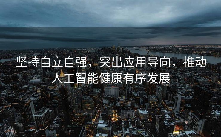 坚持自立自强，突出应用导向，推动人工智能健康有序发展