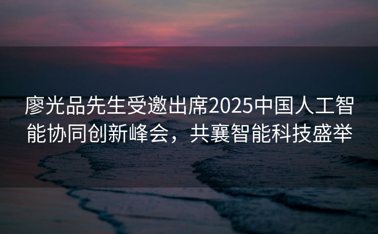 廖光品先生受邀出席2025中国人工智能协同创新峰会，共襄智能科技盛举