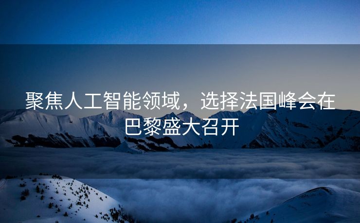 聚焦人工智能领域，选择法国峰会在巴黎盛大召开