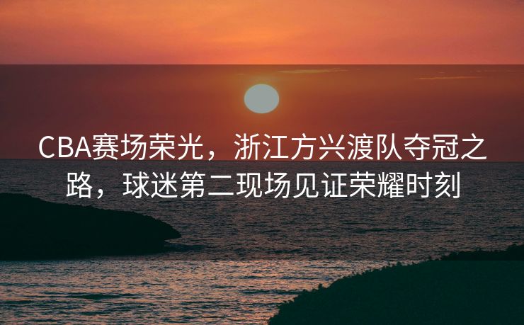 CBA赛场荣光，浙江方兴渡队夺冠之路，球迷第二现场见证荣耀时刻