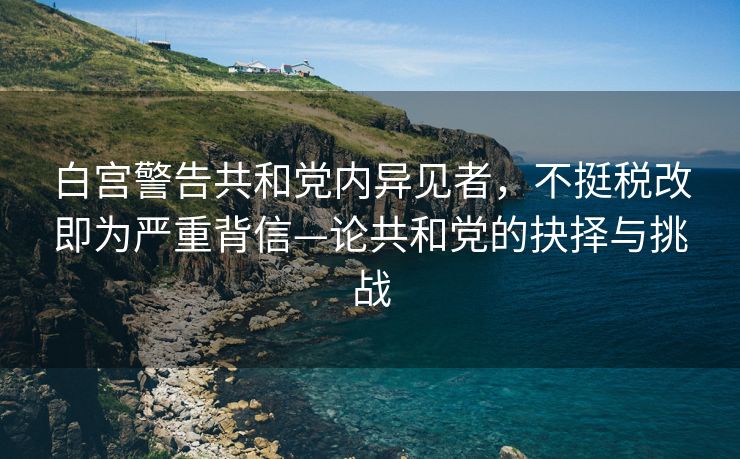 白宫警告共和党内异见者，不挺税改即为严重背信—论共和党的抉择与挑战