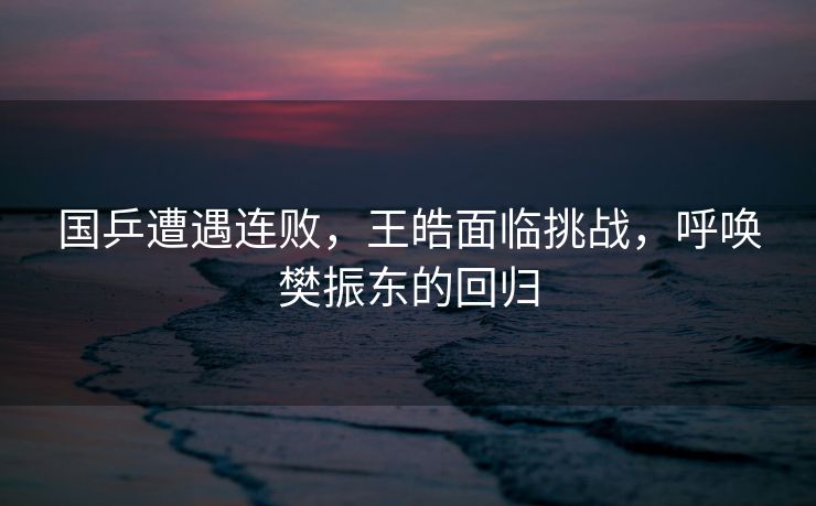 国乒遭遇连败，王皓面临挑战，呼唤樊振东的回归