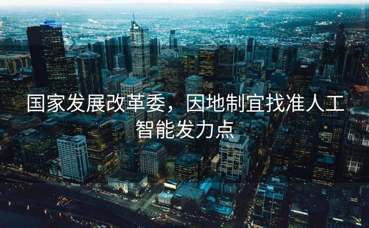 国家发展改革委，因地制宜找准人工智能发力点