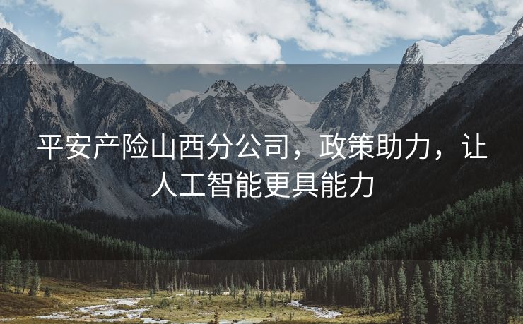 平安产险山西分公司，政策助力，让人工智能更具能力