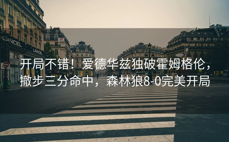 开局不错！爱德华兹独破霍姆格伦，撤步三分命中，森林狼8-0完美开局