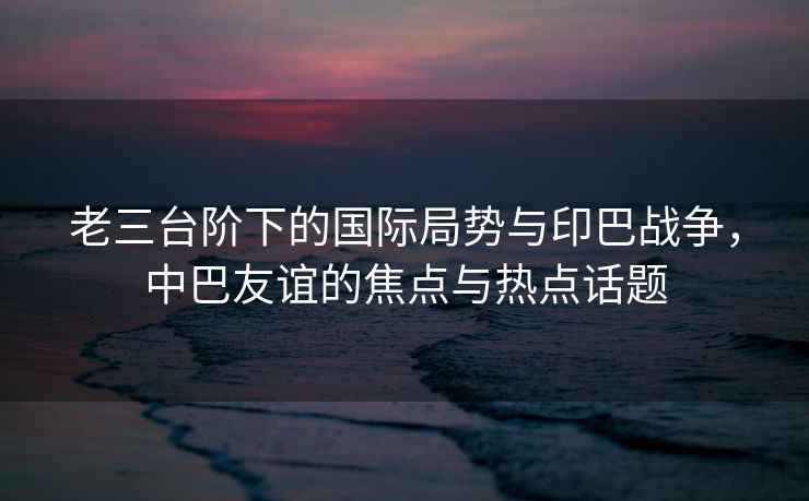 老三台阶下的国际局势与印巴战争，中巴友谊的焦点与热点话题