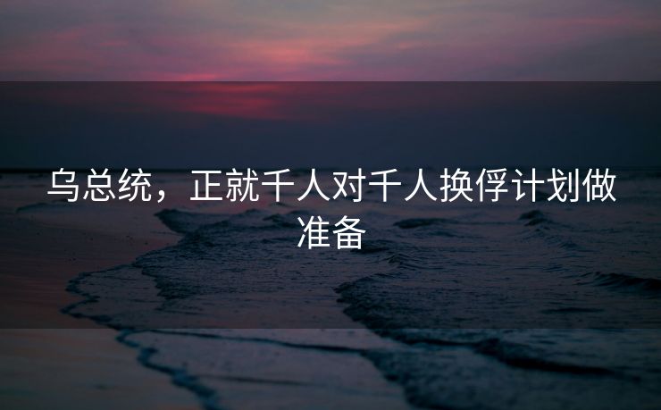 乌总统，正就千人对千人换俘计划做准备