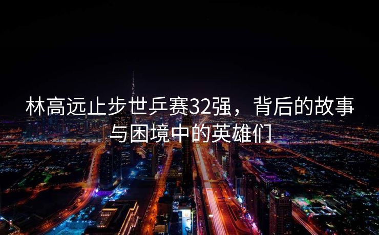 林高远止步世乒赛32强，背后的故事与困境中的英雄们