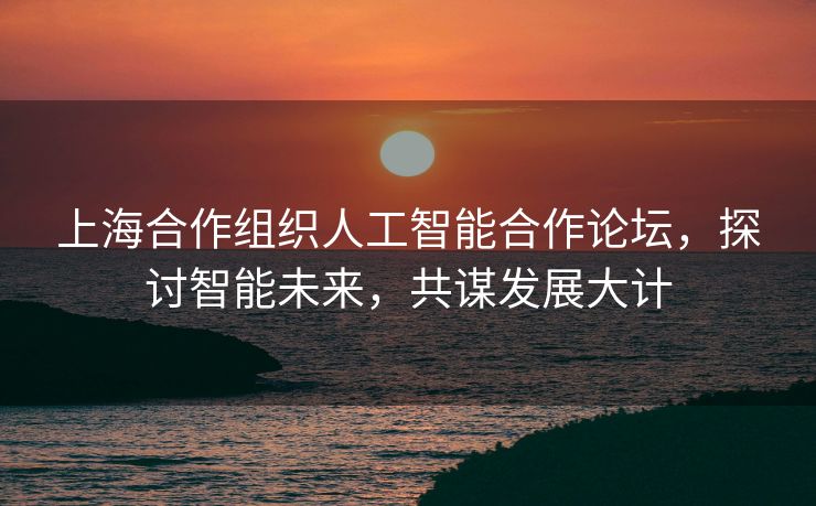 上海合作组织人工智能合作论坛，探讨智能未来，共谋发展大计