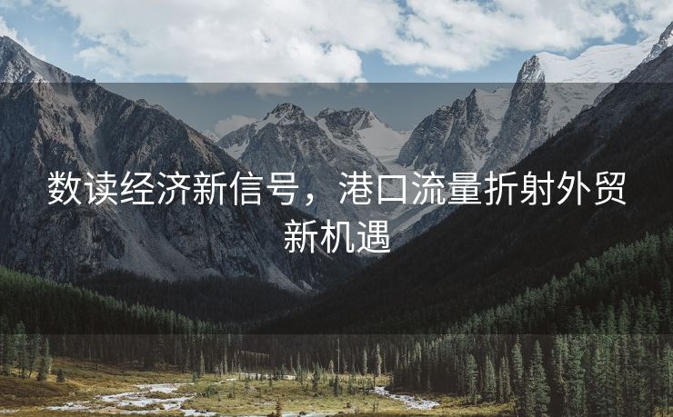 数读经济新信号，港口流量折射外贸新机遇