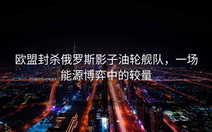 欧盟封杀俄罗斯影子油轮舰队，一场能源博弈中的较量