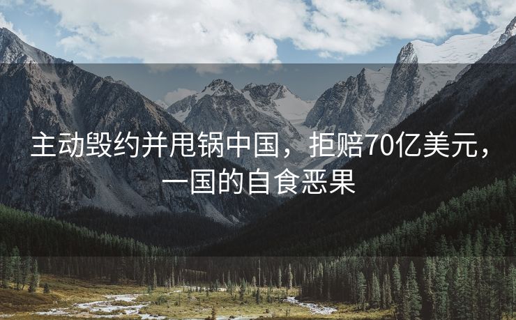 主动毁约并甩锅中国，拒赔70亿美元，一国的自食恶果