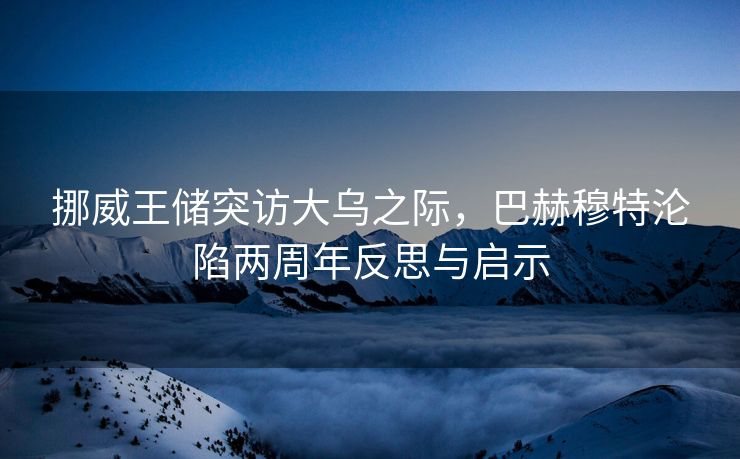 挪威王储突访大乌之际，巴赫穆特沦陷两周年反思与启示