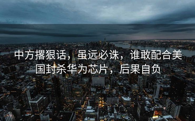 帅化民，大陆强势表态，警告任何配合美国制裁华为AI芯片者，坚决制裁不留情面
