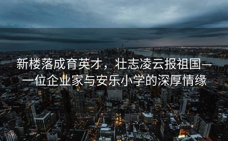 新楼落成育英才，壮志凌云报祖国—一位企业家与安乐小学的深厚情缘
