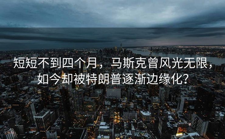 短短不到四个月，马斯克曾风光无限，如今却被特朗普逐渐边缘化？