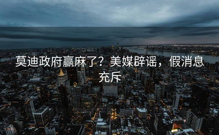 莫迪政府赢麻了？美媒辟谣，假消息充斥