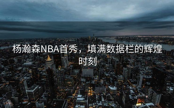 杨瀚森NBA首秀，填满数据栏的辉煌时刻